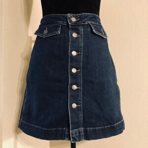 Loft Button Front Denim Skirt sz 2
